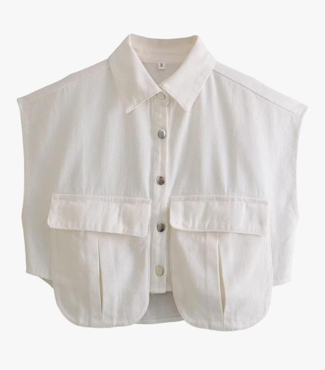 Perbai Womens Cropped Button Down Shirt Summer Collared Sleeveless Loose Denim Top with Pockets.
Comes in 15 colors.
Size: S-XL