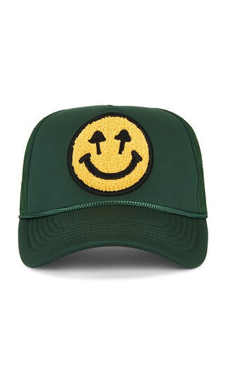 Happy Caps Double Blind Trucker Hat in Green. | Revolve Clothing (Global)