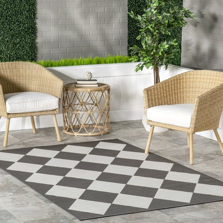 nuLOOM Sabina Diamond Trellis Indoor/Outdoor Area Rug, 8' x 10', Slate - Walmart.com | Walmart (US)