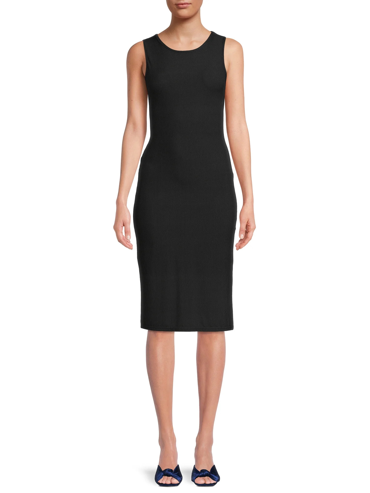 Derek Heart Women's Juniors Sleeveless Tank Ribbed Bodycon Midi Dress with Side Slit | Walmart (US)
