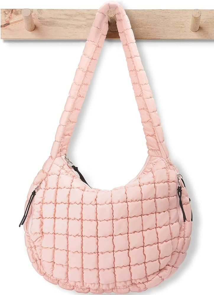 Puffer Tote Bag for Women Large Quilted Tote Bag Quilted Carryall Bag Soft Puffy Crossbody Bag Ho... | Amazon (US)