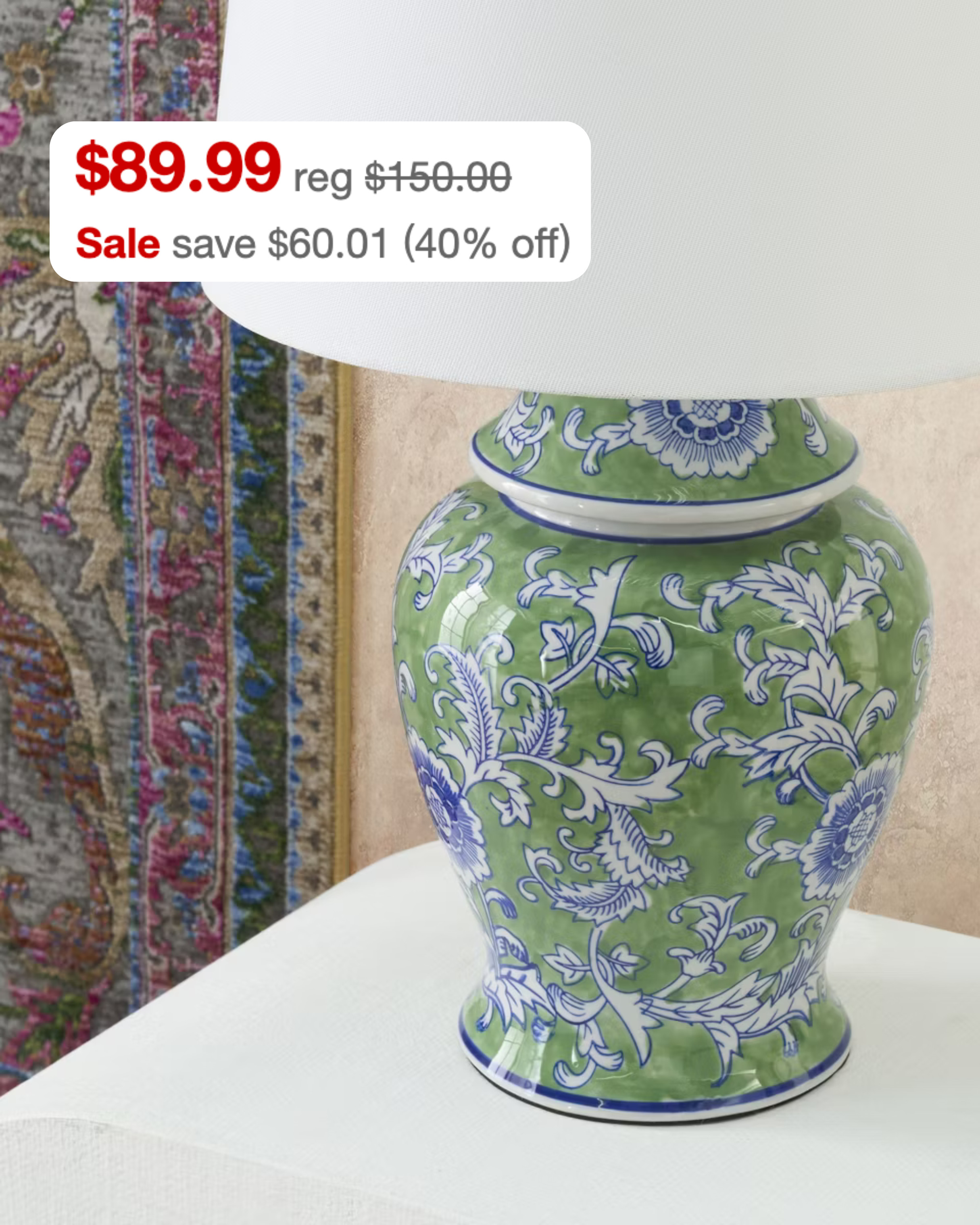 GORGEOUS ginger jar lamp on big markdown! Love the colors, perfect for upgrading your space!  

 #LTKdayinmylife #LTKHome #LTKSaleAlert
