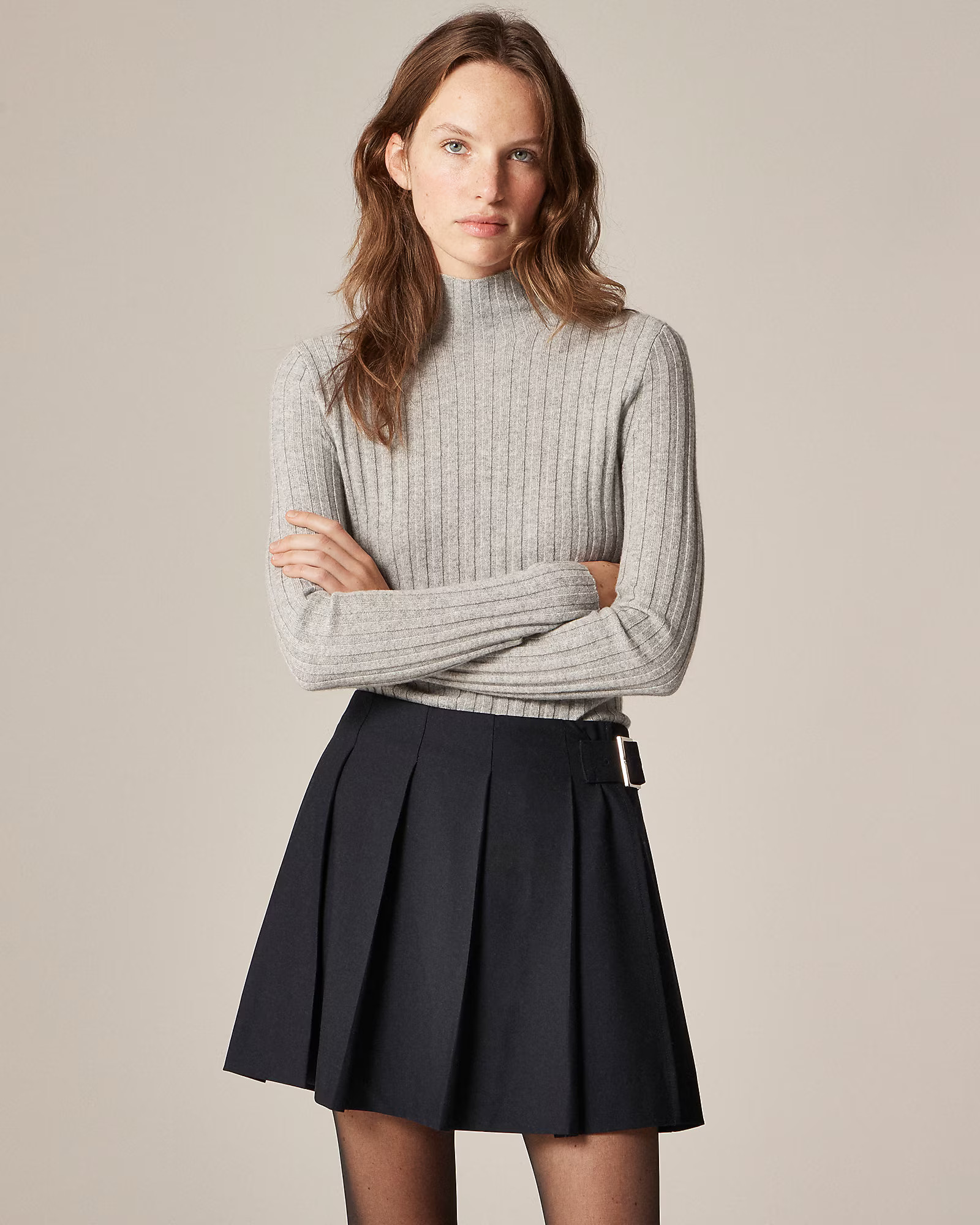 Wide-rib cashmere turtleneck sweater | J. Crew US