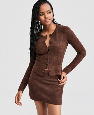 Petite Lace Knit Cardigan Sweater | Macy's
