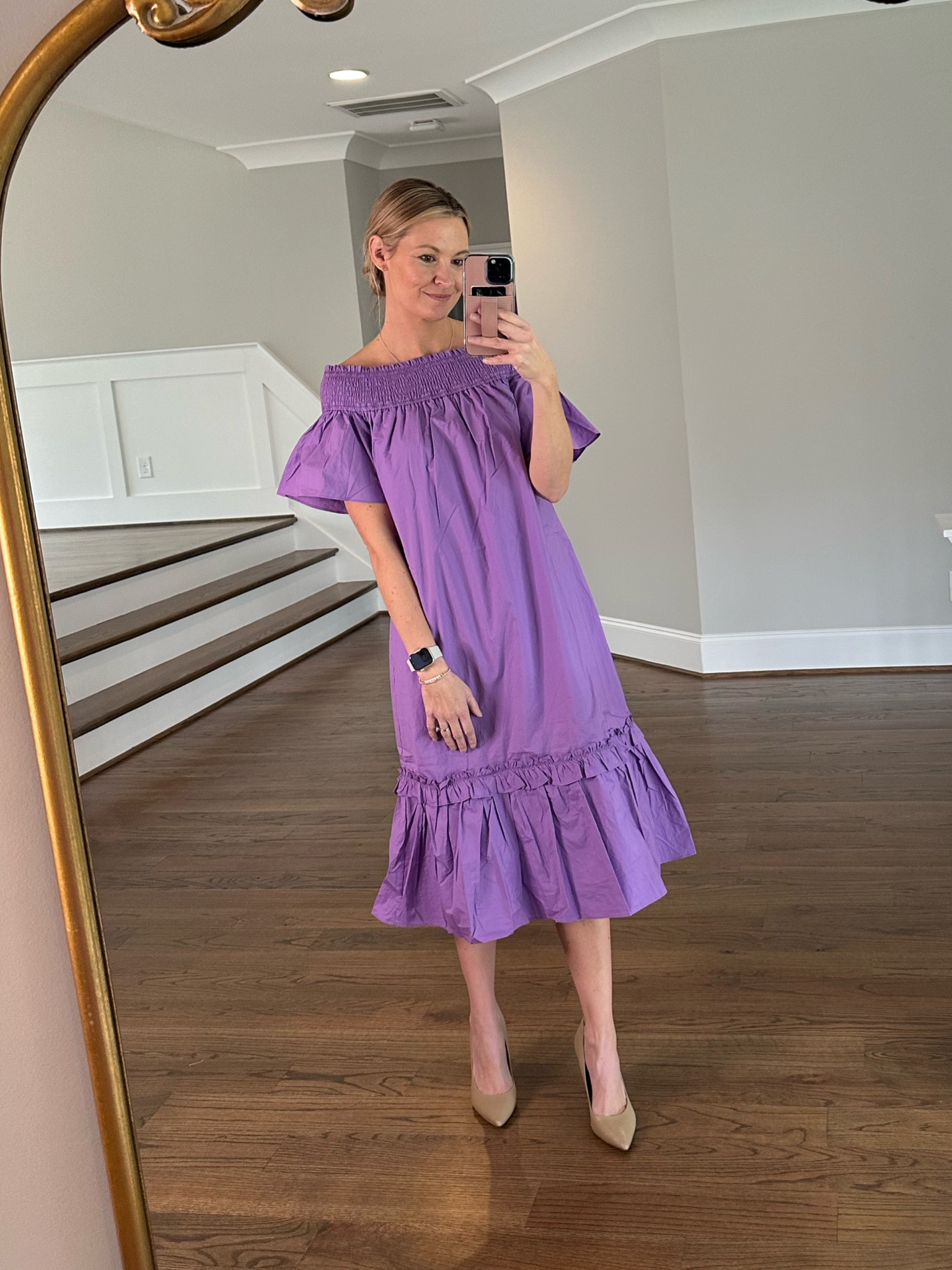 strapless open back dress Elegant Midi Length Long Lantern Sleeves Chiffon Wedding Guest Dresses