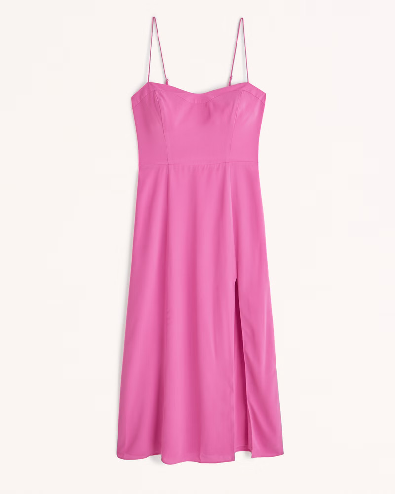 High-Slit Midi Dress | Abercrombie & Fitch (US)