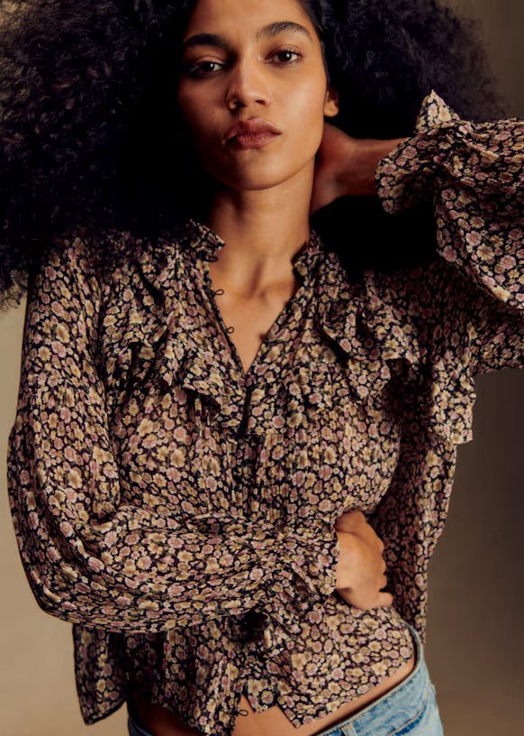 Shansa Shirt - Meadow print - Viscose - Sézane | Sezane Paris - US