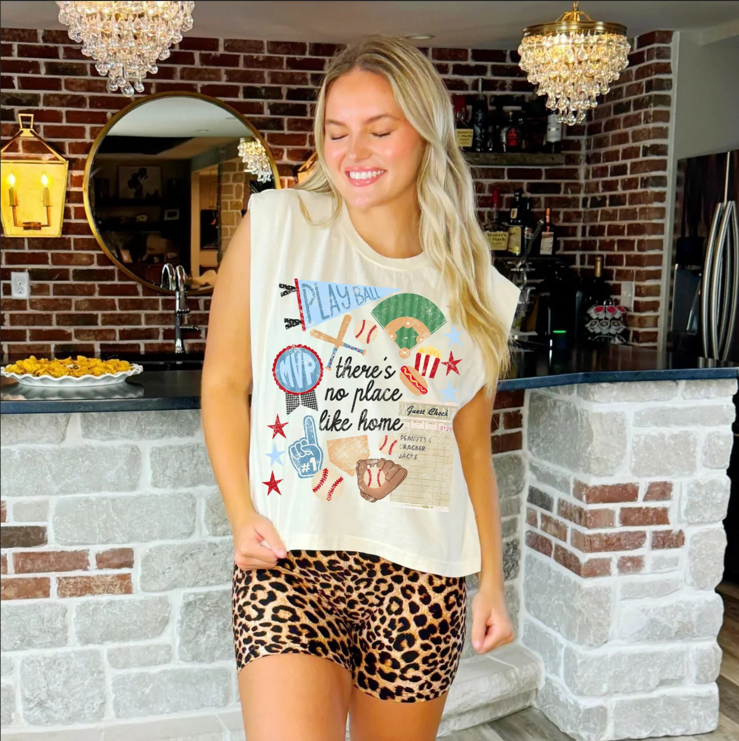 No Place Like Home Baseball Collage Tank | Poppy & Pine
