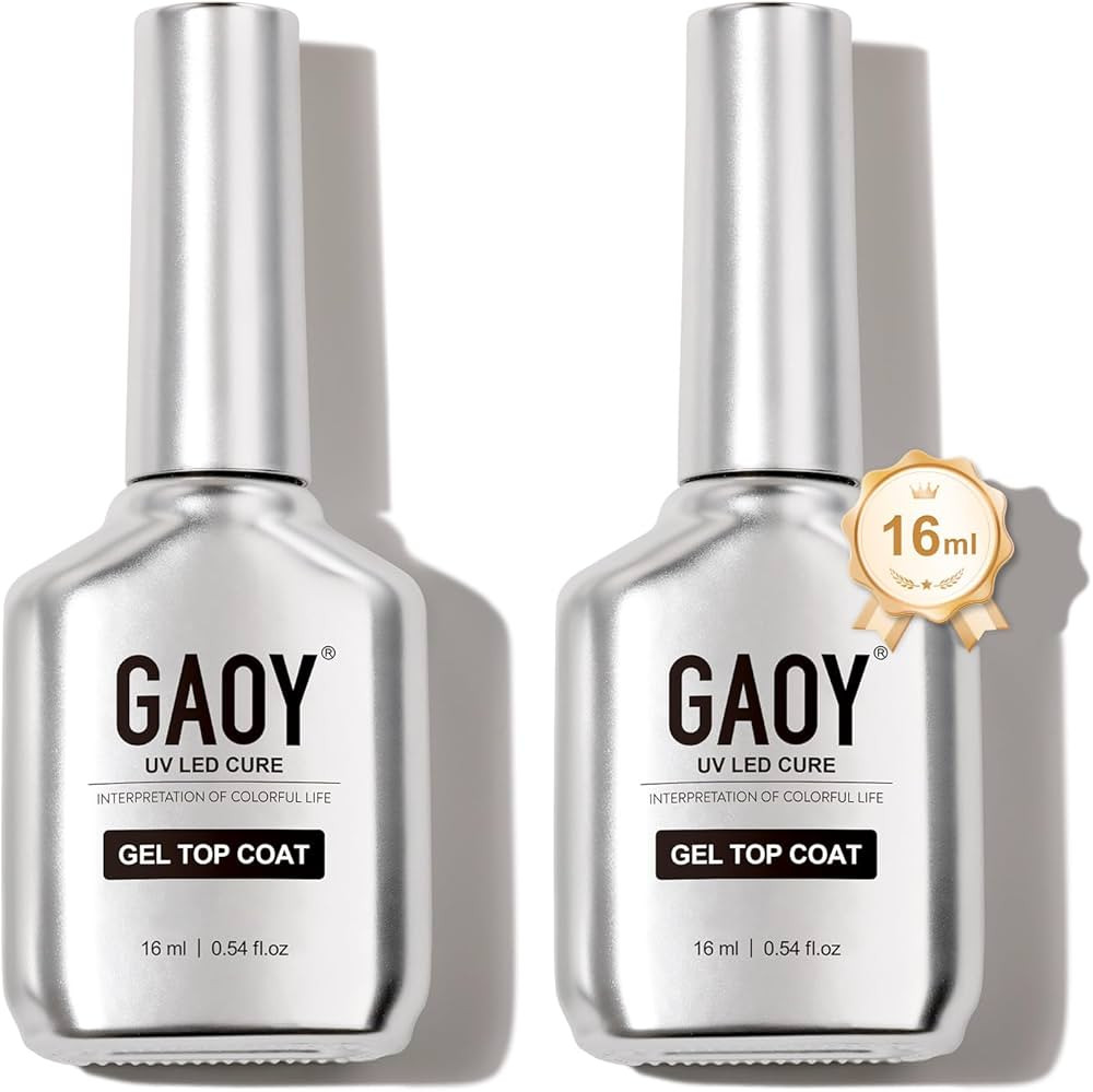 GAOY 2 Pcs 16ml No Wipe Gel Top Coat, Glassy Clear Gel Top Coat, High Gloss Finish for UV Light C... | Amazon (US)