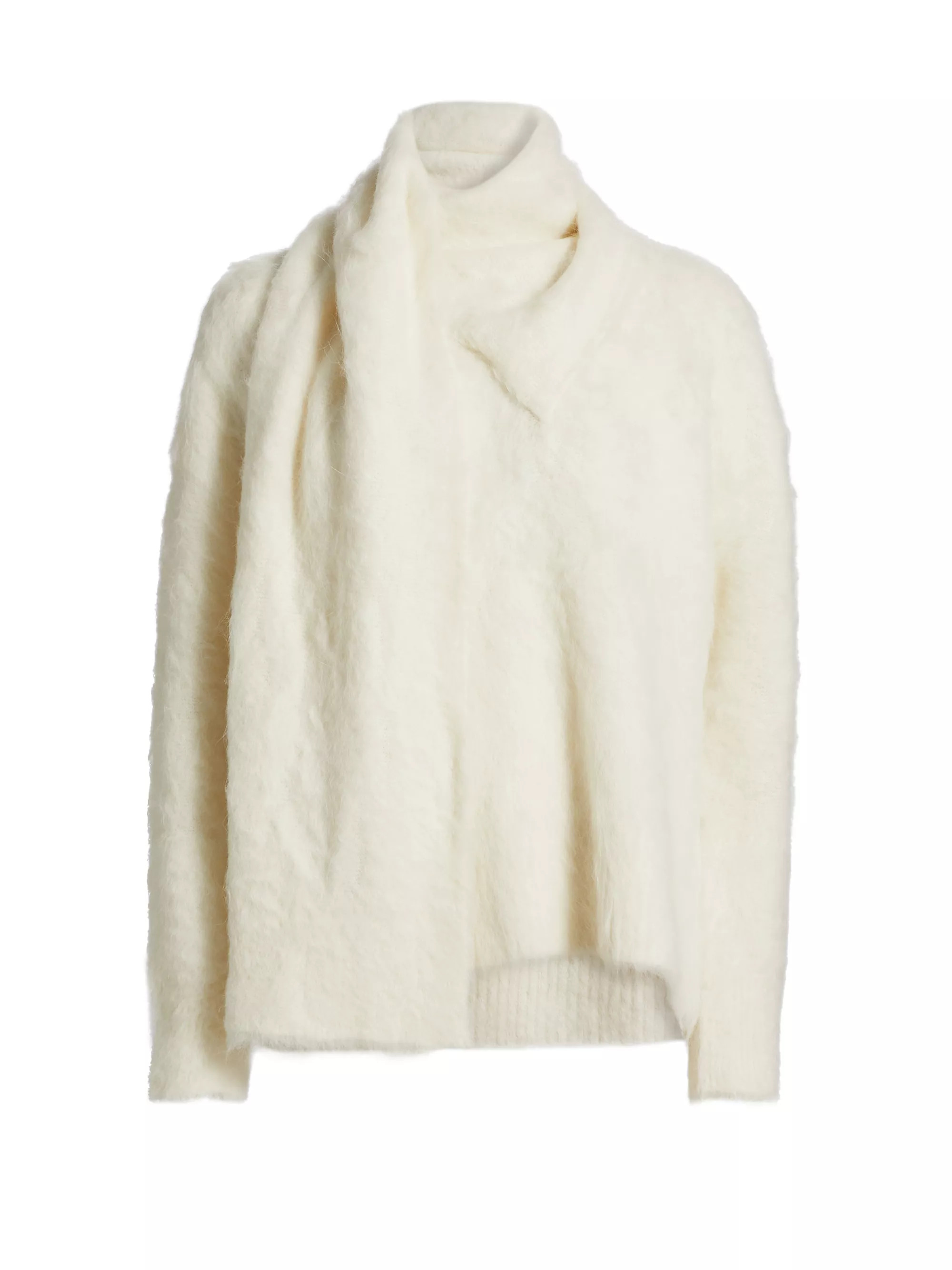 Draped-Scarf Knit Sweater | Saks Fifth Avenue