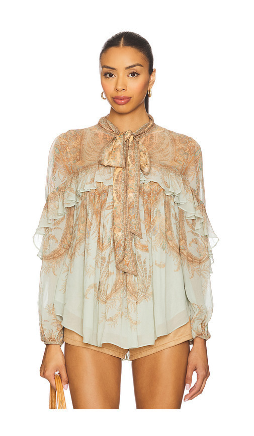 Zimmermann Flutter Blouse in Mint. Größe 0/XS. Also in 3/L. | Revolve Clothing (Global)