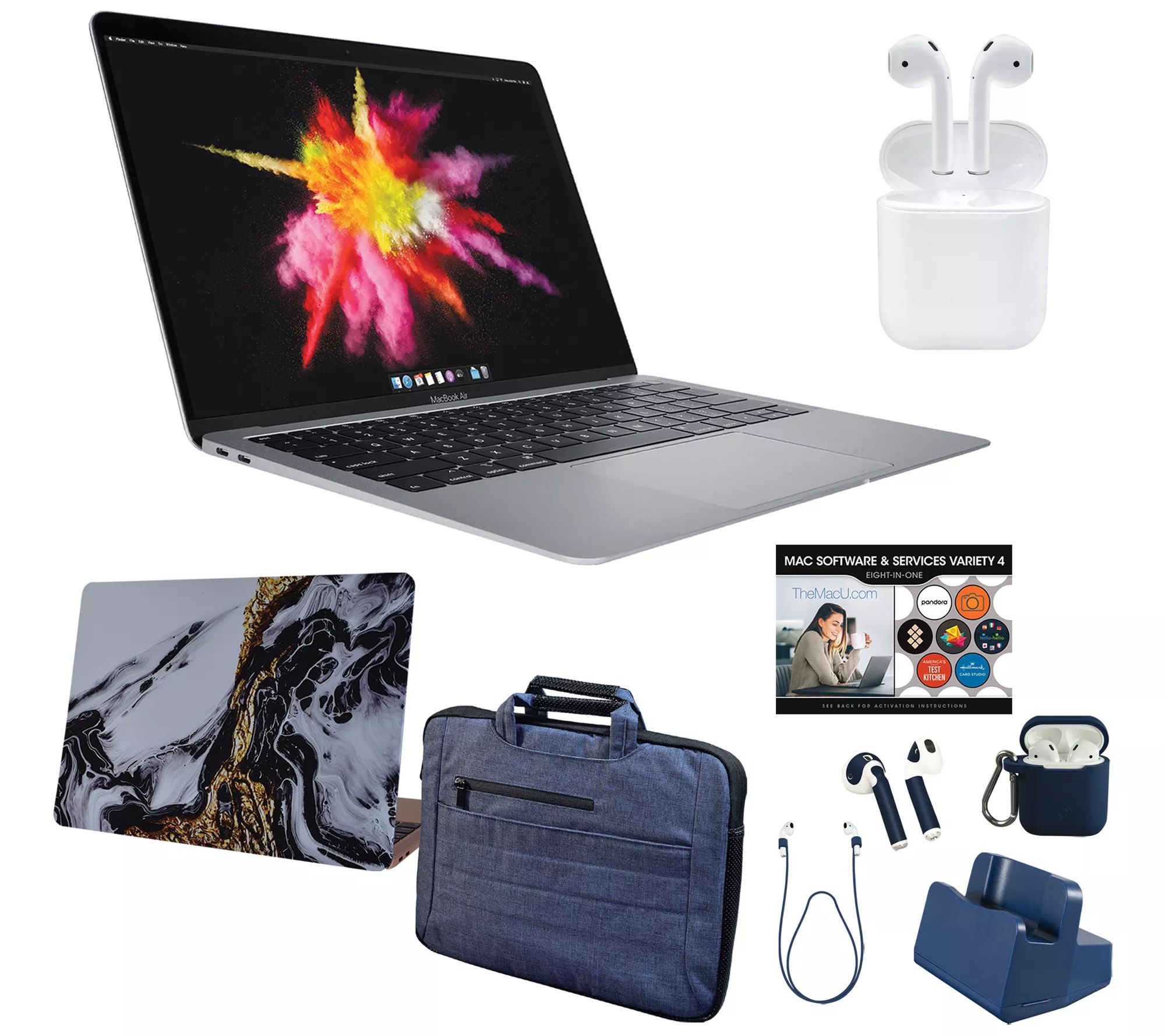 Apple MacBook Air 13" M1 Chip 256GB SSD with Airpods, Case & Accessories - QVC.com | QVC