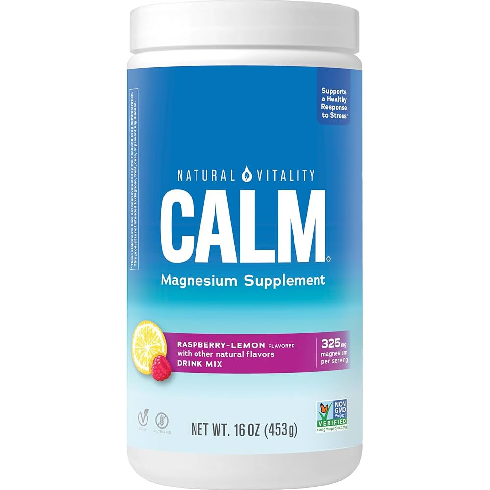 Natural Vitality Calm, Magnesium Citrate Supplement, Anti-Stress Drink Mix Powder, Gluten Free, V... | Amazon (US)