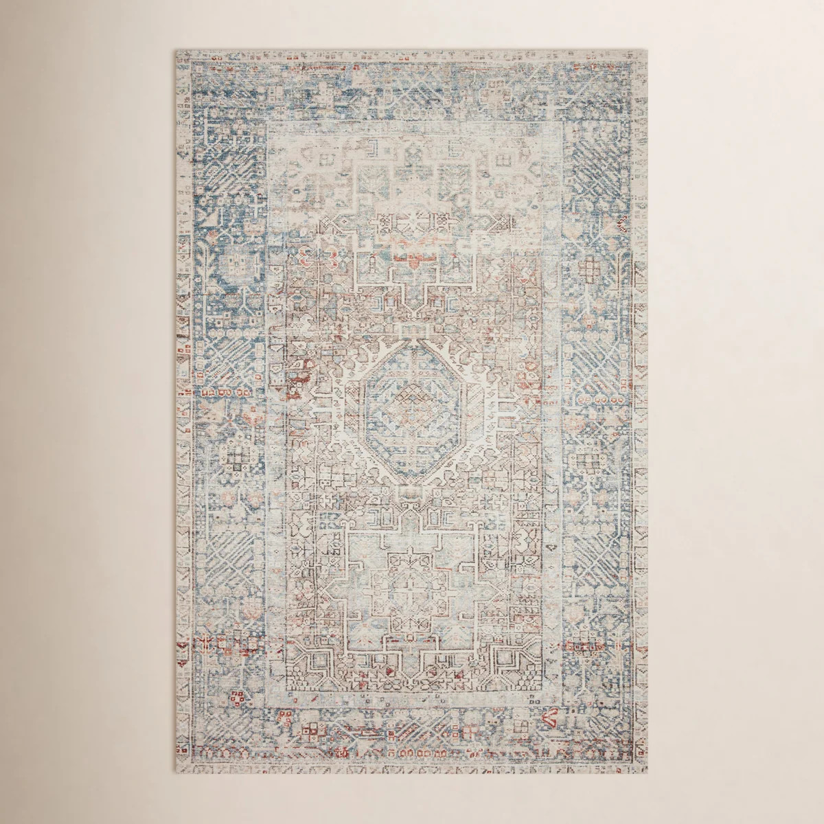 Chris Loves Julia x Loloi Jules Natural / Ocean Area Rug | Wayfair North America