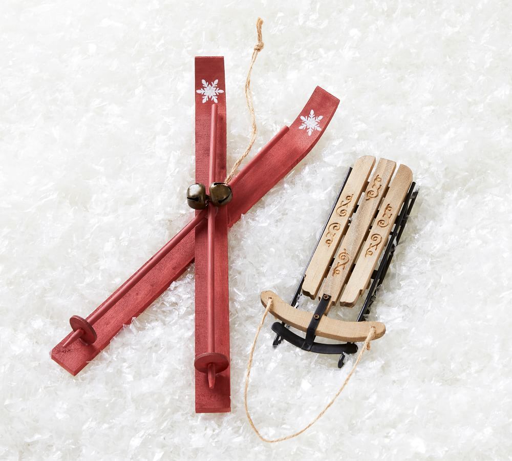 Wooden Winter Sports Ornaments | Pottery Barn (US)
