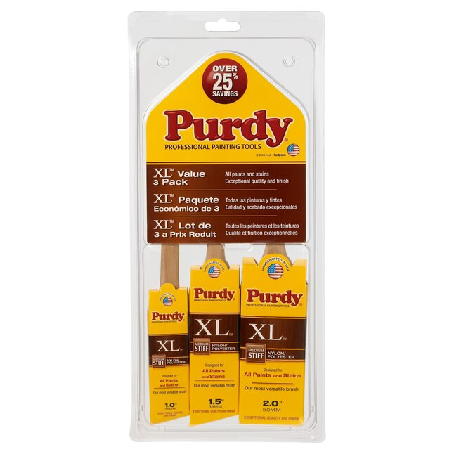 Purdy 3-Pack XL Multiple Sizes Reusable Nylon- Polyester Blend Angle Paint Brush (General Purpose... | Lowe's