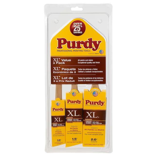 Purdy 3-Pack XL Multiple Sizes Reusable Nylon- Polyester Blend Angle Paint Brush (General Purpose... | Lowe's