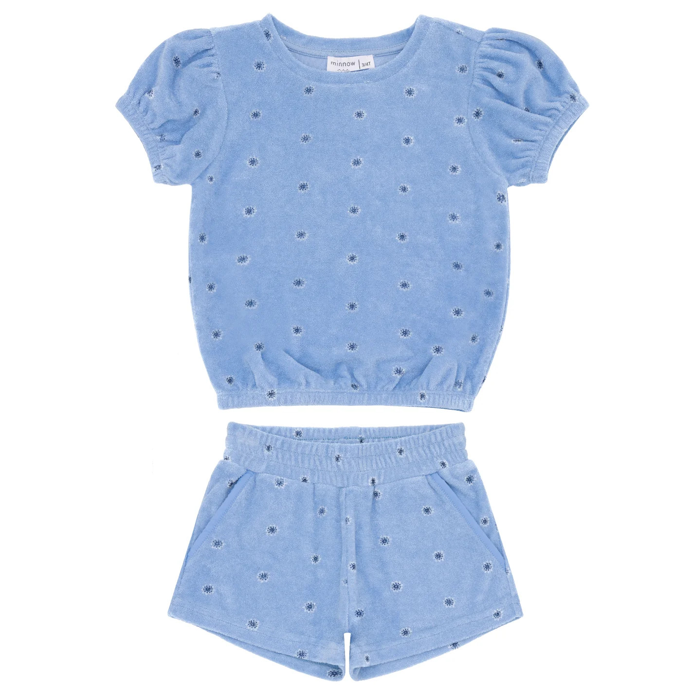 girls gibbs hill floral french terry top & short set | minnow