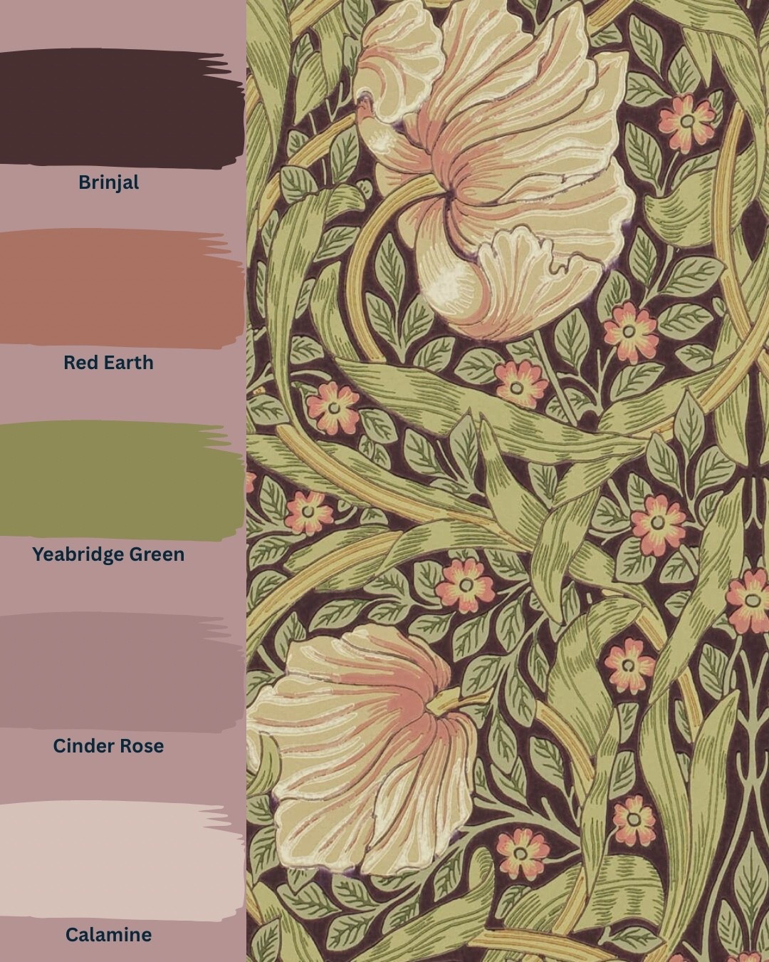 Paint colour combination ideas for Morris & Co Wallpaper, pimpernel in Bullrush/russet

#LTKhome #LTKuk #LTKeurope
