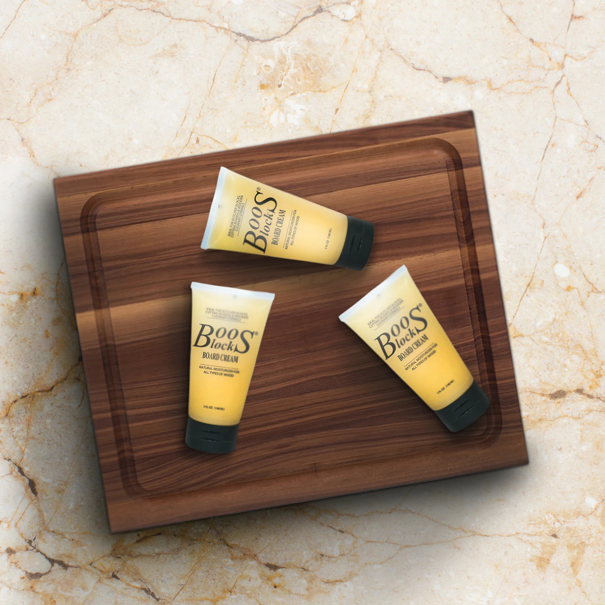 John Boos Walnut Wood Juice Groove Cutting Board w/Boos Block Care Cream, 3 Pack | Wayfair North America