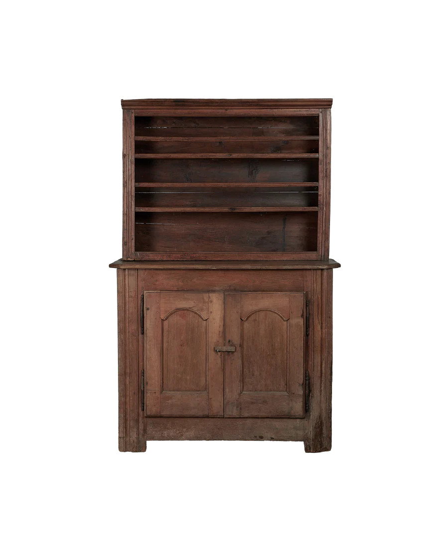 Olive Ateliers Antique French Dish Cabinet - Two Piece | Olive Ateliers