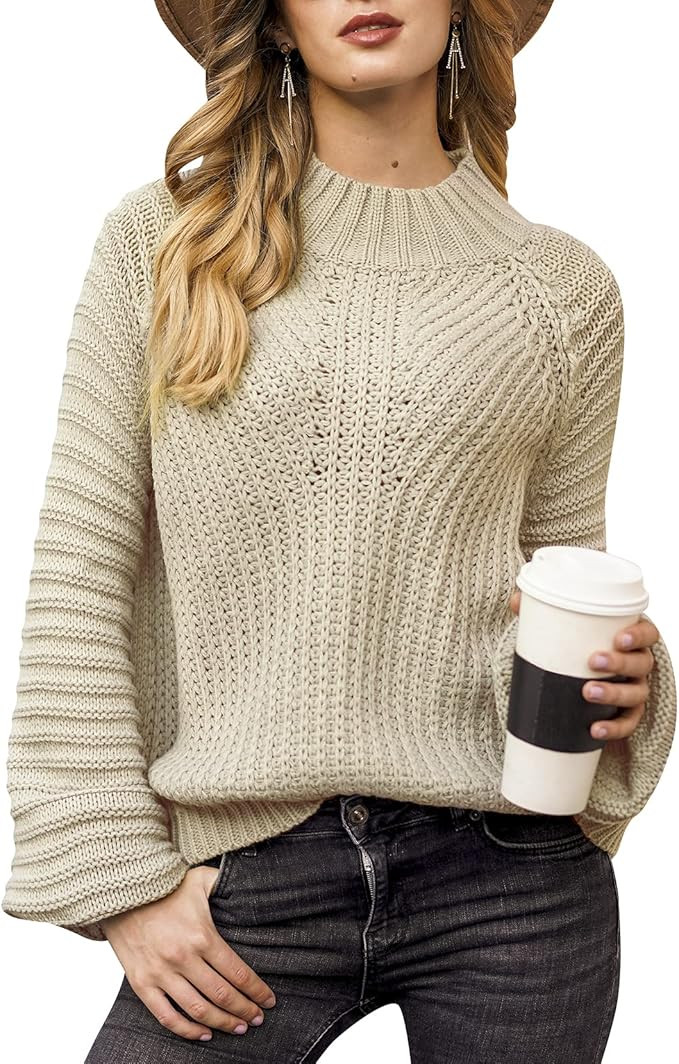 BerryGo Women's Long Sleeve Turtleneck Sweater Knit Pullover Casual Sweater | Amazon (US)