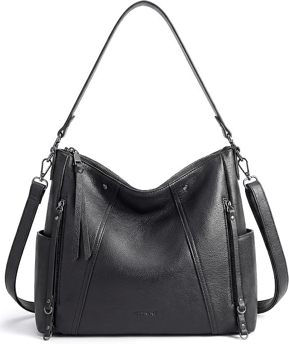 Missnine Hobo Bag for Women Crossbody Purse and Handbags Vegan Leather Shoulder Tote Bag with Mul... | Amazon (US)
