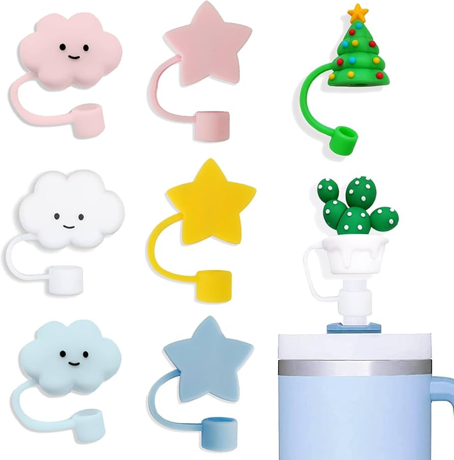 YAYAYOUNG 8Pcs Straw Covers Cap Toppers Compatible with Stanley 30&40 oz Tumbler Cups,Reusable Cu... | Amazon (US)