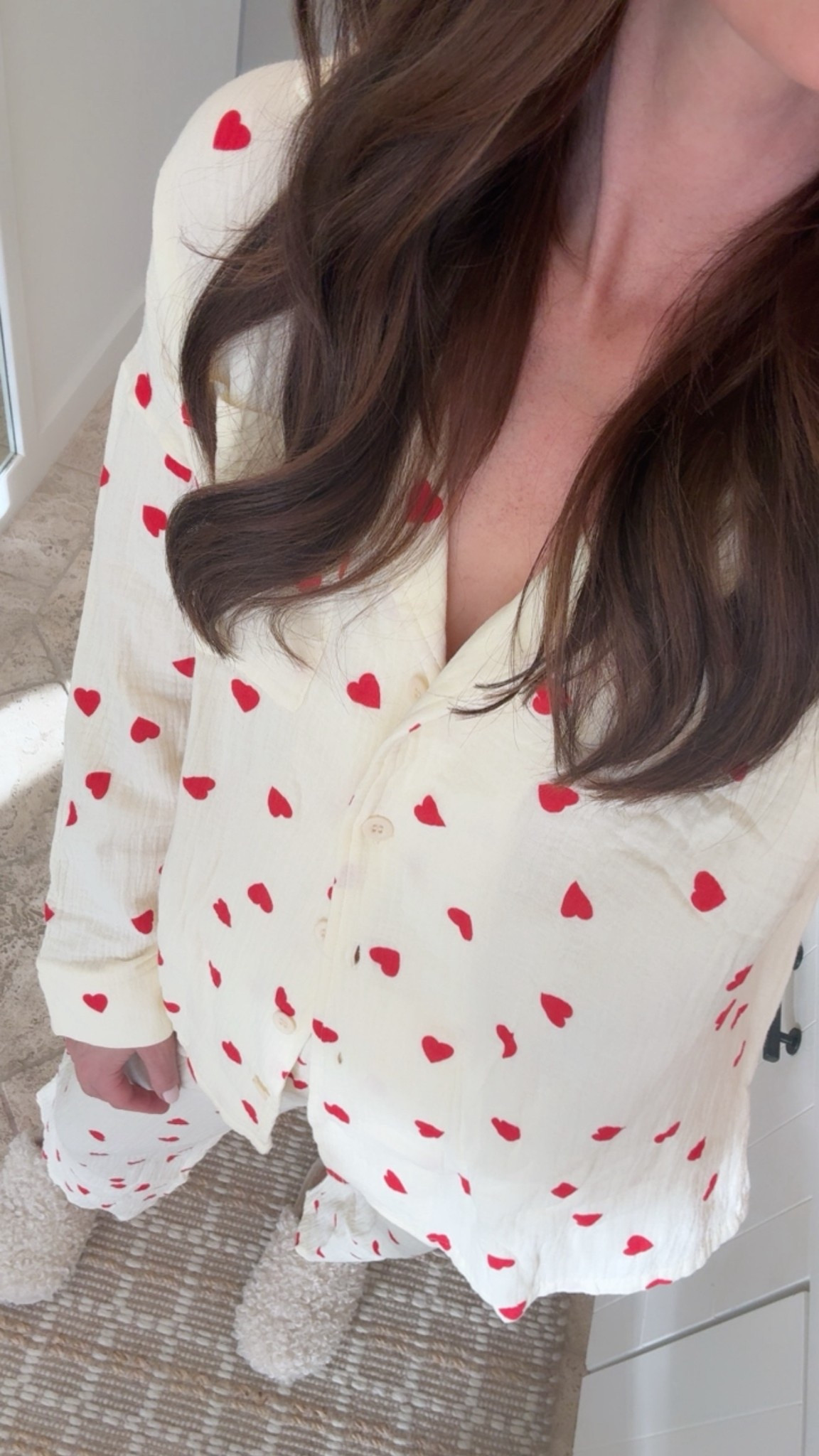 Cotton heart pajamas ❤️ wearing a small. Amazon Valentine’s Day find!

Galentines 
Lounge set 

#LTKSeasonal #LTKootd