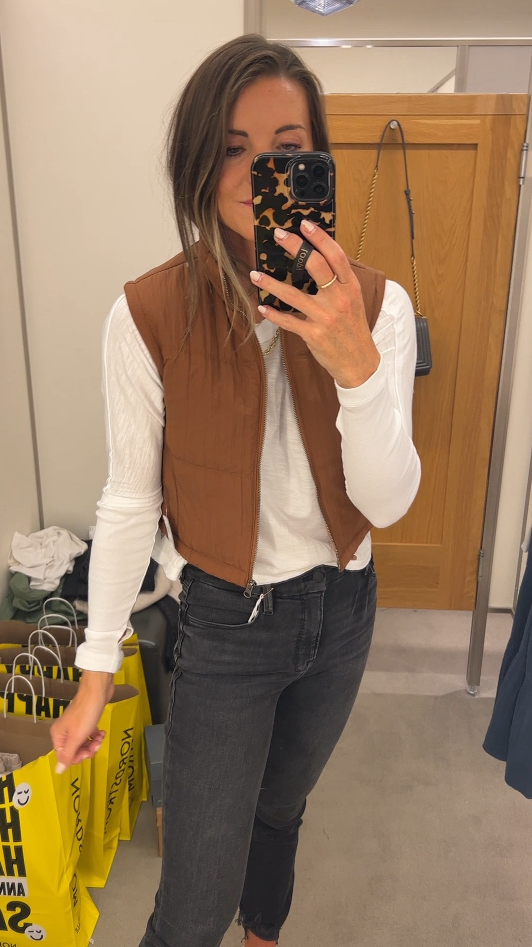 This cropped puffer vest is also one of my favorite finds along with the corduroy vest! It’s UNDER $25 and absolutely adorable. Comes in rust and earthy sage color (I definitely grabbed both). Runs TTS and wearing size small  

#LTKxNSale #LTKsalealert #LTKunder50