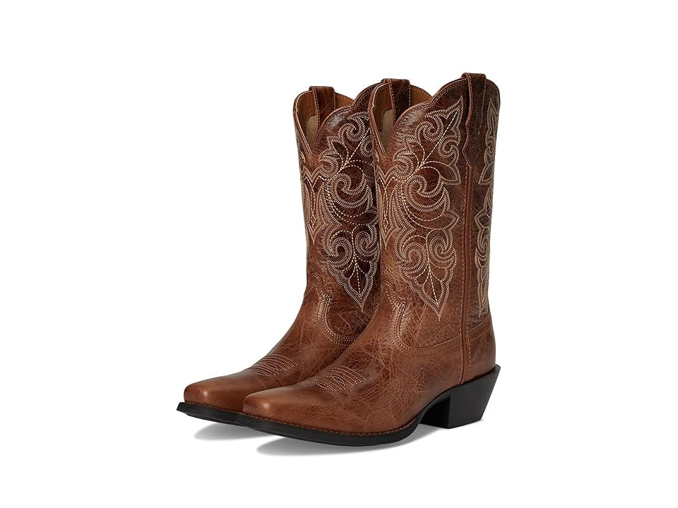 Ariat Round Up Square Toe Western Women's Boots Cowboy Women's Boots Ready Russet : 5.5 B - Medium, Leather | Zappos