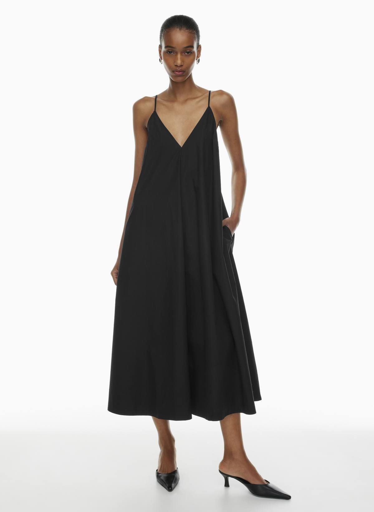 Aritzia Babaton Women's Nouvelle Poplin Dress in Black | Medium | Aritzia
