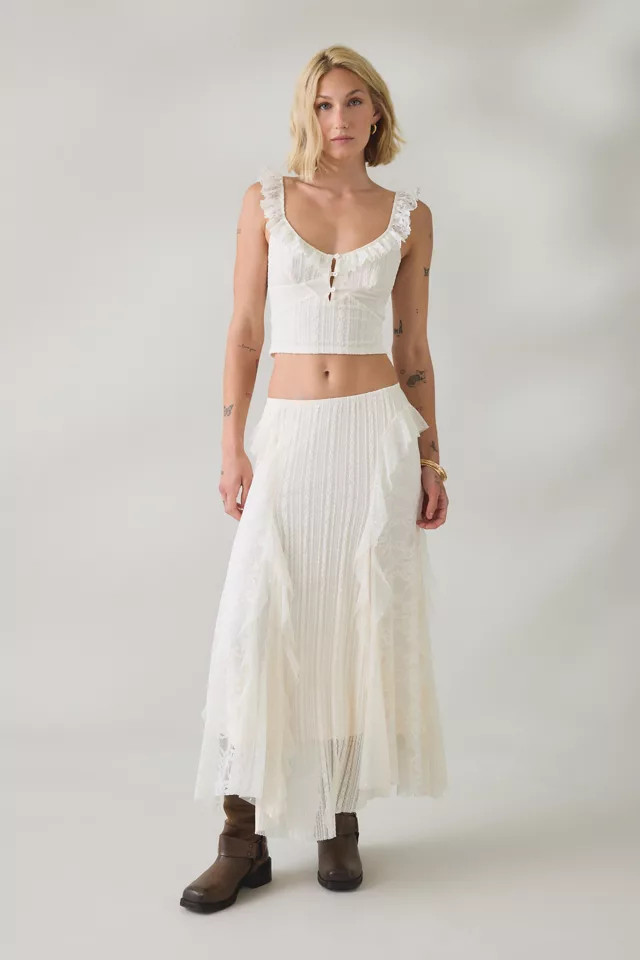 Kimchi Blue Sweet Escape Lace Maxi Skirt 2-Piece Set in Ivory, Women's at Urban Outfitters | Urban Outfitters (US and RoW)