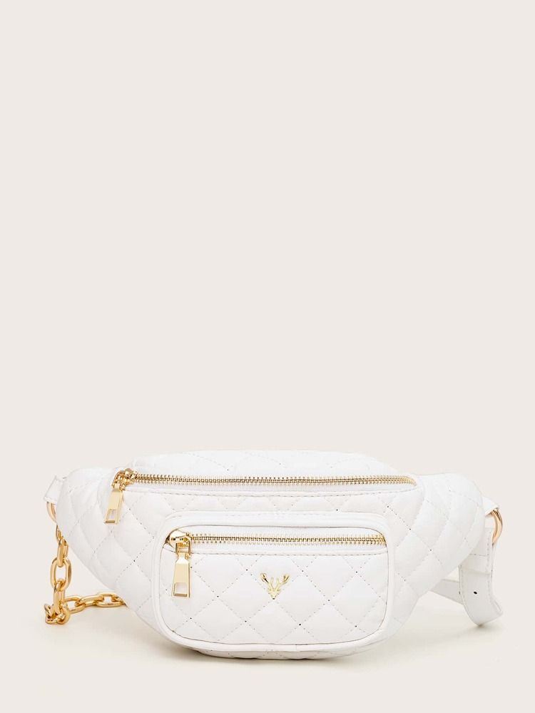 Pocket Front Quilted Fanny Pack | SHEIN