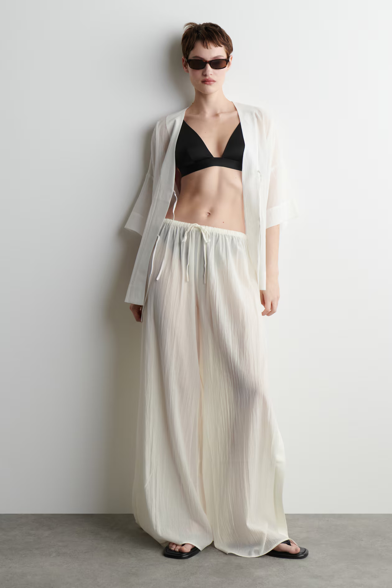 CRINKLED COTTON BEACH TROUSERS | H&M (UK, MY, IN, SG, PH, TW, HK)