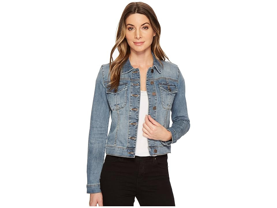 KUT from the Kloth Amelia Jean Jacket Women's Jacket Empathetic/Medium Base Wash : LG, Cotton/Denim/Spandex | Zappos