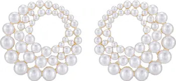 Ettika Imitation Pearl Statement Frontal Hoop Earrings | Nordstrom | Nordstrom