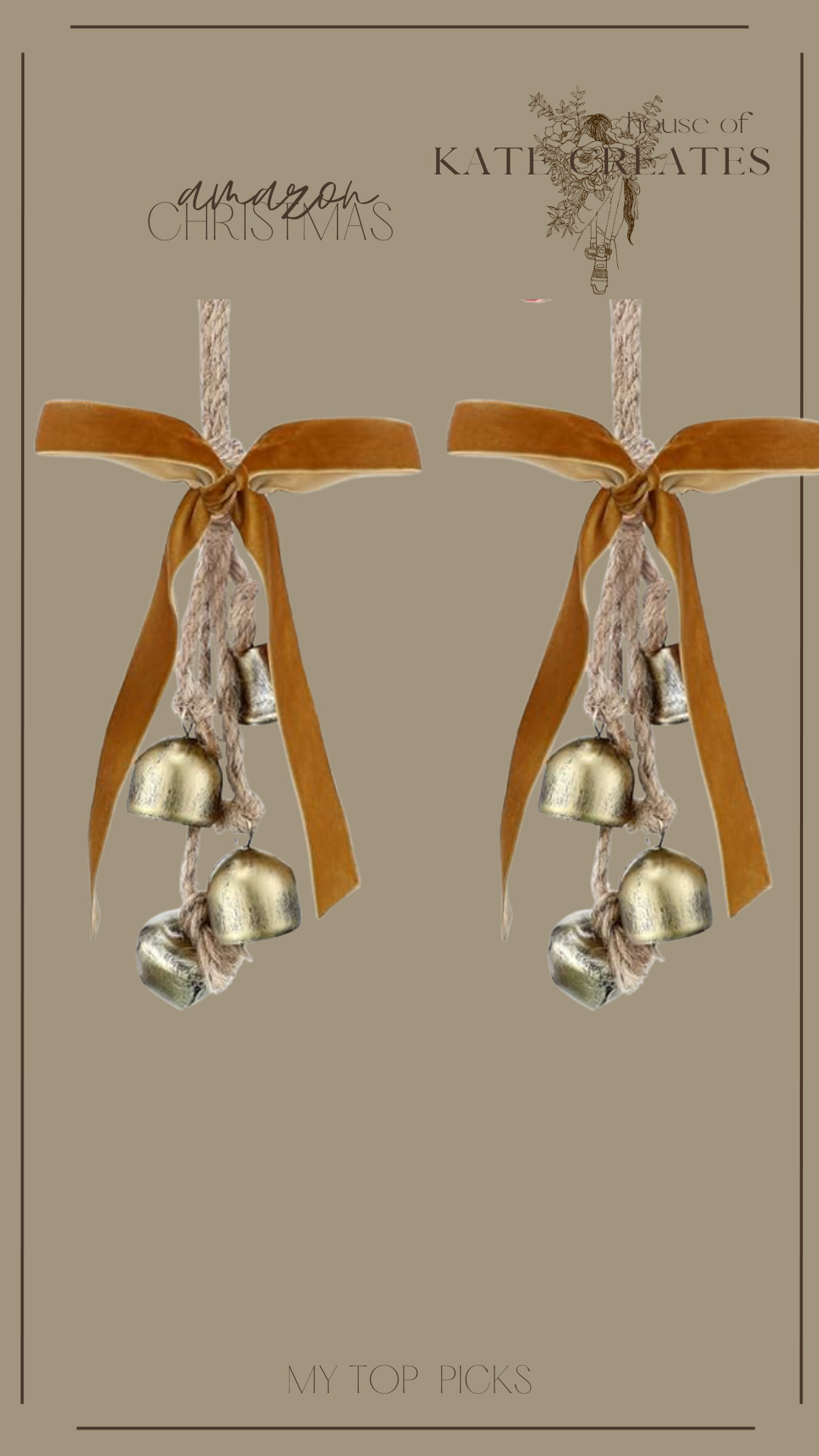 These bows attached to the bells are the perfect piece to add to picture frames, draped on your Christmas tree, hanging from your mantle or staircase banister. I love them! 

 #LTKSeasonal #LTKHome