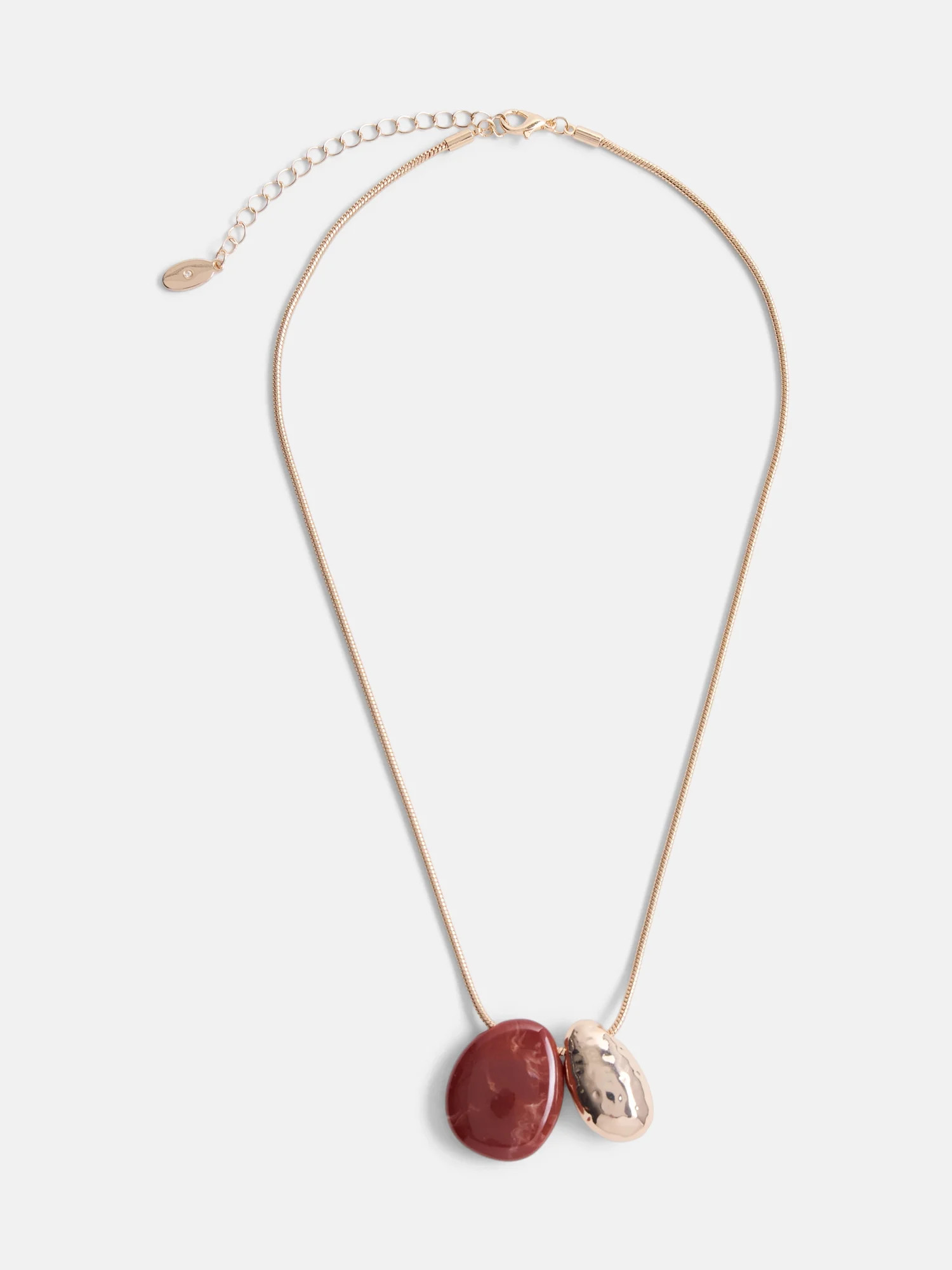 Scenario Women s Gold-Tone Necklace with Resin Teardrop | Walmart (US)