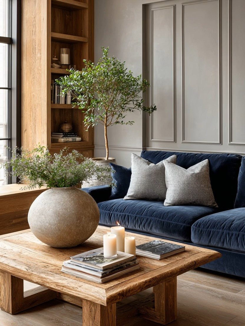 How elegant is this modern living room?

This is the perfect example of grounded luxury — a home that feels warm, calm, elevated, and deeply intentional without trying too hard.

The secret starts with the balance of textures.
A grounding natural wood coffee table paired with a luxurious navy velvet sofa instantly creates contrast in the most beautiful way. The wood brings warmth and nature into the room, while the velvet adds depth, richness, and timeless elegance.

And then comes the coffee table styling — one of the most personal details in a home.

Whether you love coffee table books, candles, collected objects, or simple florals, your coffee table should reflect your lifestyle and personality. And one important rule: always use real books. Real books bring authenticity, intellect, and story into a space. They become conversation pieces, inspiration, and part of the energy of the room.

Then layer the space softly with candles, oversized vases, greenery, or textured decor to create that relaxed designer-home feeling.

This is the future of elegant homes in 2026.
Less perfection.
More warmth.
More personality.
More intentional living.

Shop our curated edit of grounding wooden coffee tables, navy velvet sofas, oversized vases, candles, and modern living room decor to recreate this warm luxury look at home.

#ModernLivingRoom #LuxuryHomeDecor #NavyVelvet #CoffeeTableDecor #WarmMinimalism #InteriorDesign #ElegantLiving #HomeStyling 

 #LTKHome