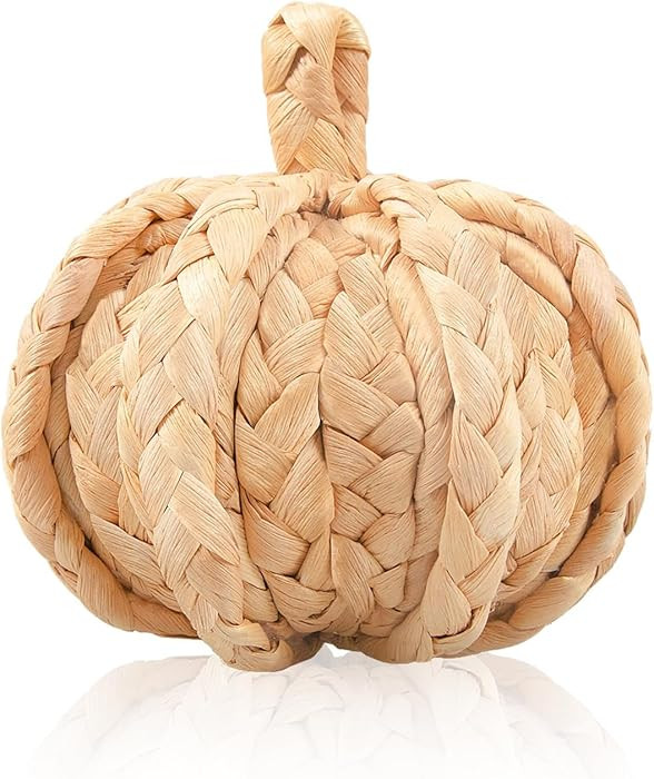 Fall Straw Pumpkin Decoration Artificial Rattan Handmade Artwork Simulation Pumpkin for Halloween... | Amazon (US)