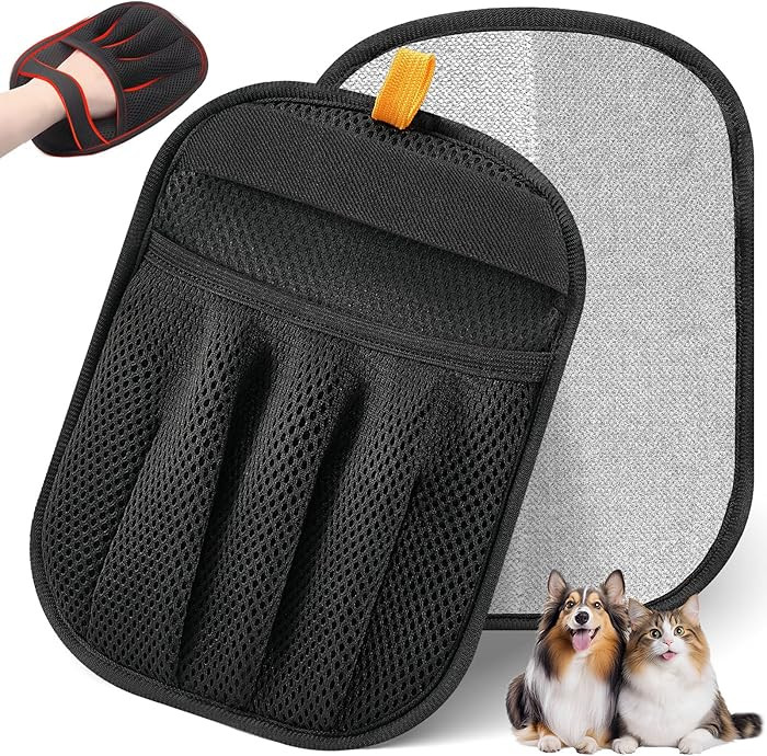 Pet Hair Removal Glove for Cats & Dogs, Upgraded Five-Finger Electrostatic Pet Hair Glove, Reusab... | Amazon (US)