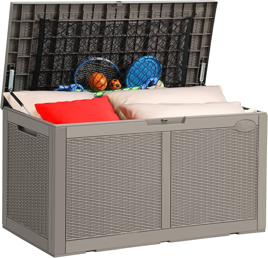 YITAHOME 100 Gallon Large Deck Box Upgrade Resin Outdoor Storage Boxes, Waterproof Patio Cushion ... | Amazon (US)
