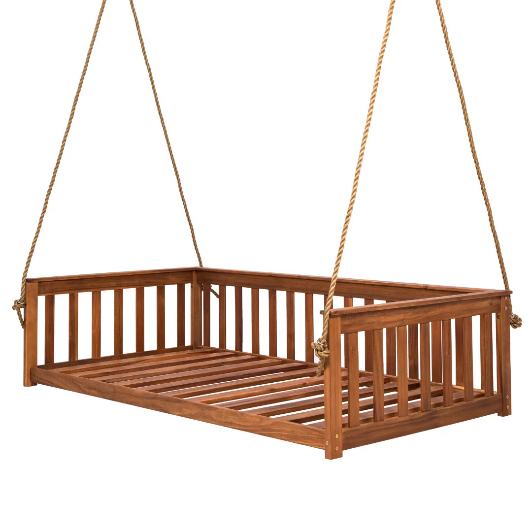 Charleston Acacia Wood Daybed Porch Swing | Wayfair North America