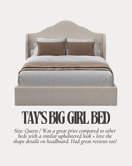 Tayas big girl bed!! It’s so cute and has great reviews. Great price for an upholstered bed too! We went with size queen so she can grow into it over time, and we can also lay in bed with her  

#LTKKids #LTKHome #LTKFamily