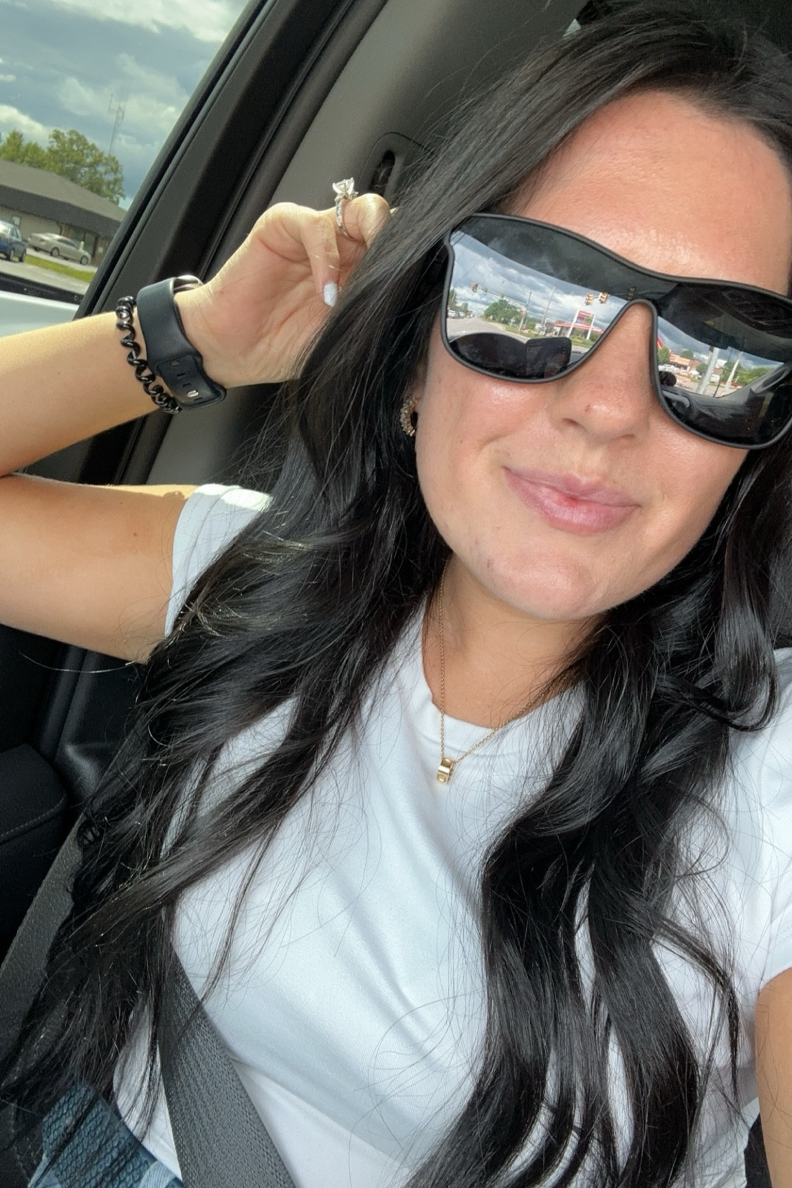Sun days are finally here for the summer! I’m loving my shades from Blenders. My watch band is from Amazon and my shirt is from Hollister. The necklace is Louis Vuitton and I love how small and dainty it is! 

Gold jewelry, dainty necklace, sunglasses, white t-shirt, summer outfit find 

#LTKStyleTip #LTKWorkwear #LTKFindsUnder100