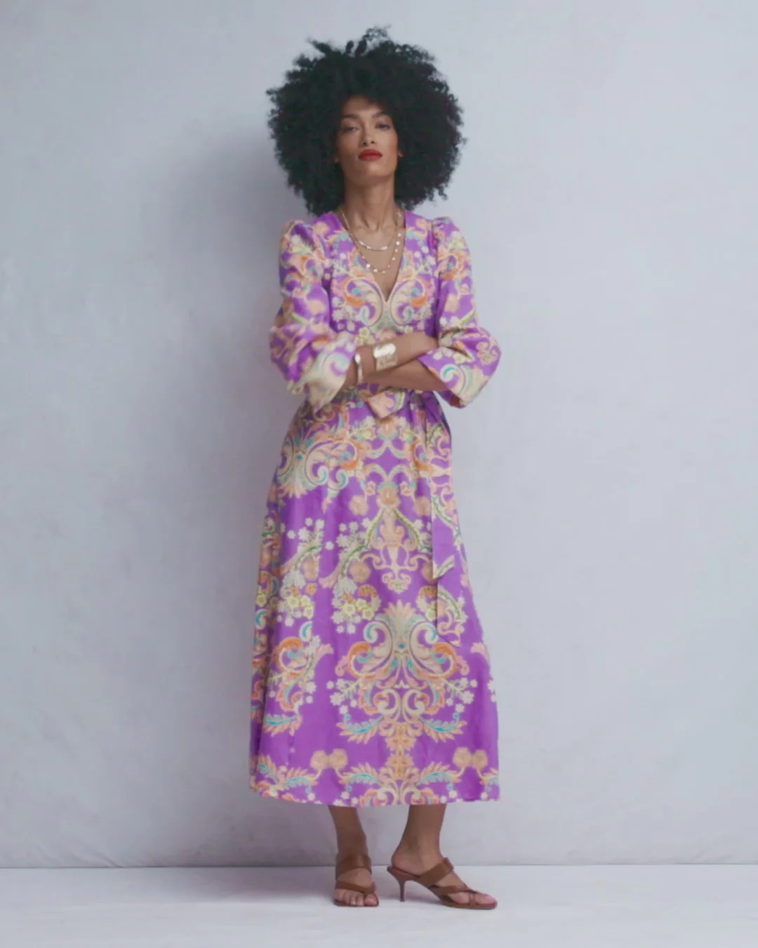Florence Linen Blend Dress-Multi Enchanting Bouquet | Boden (US)