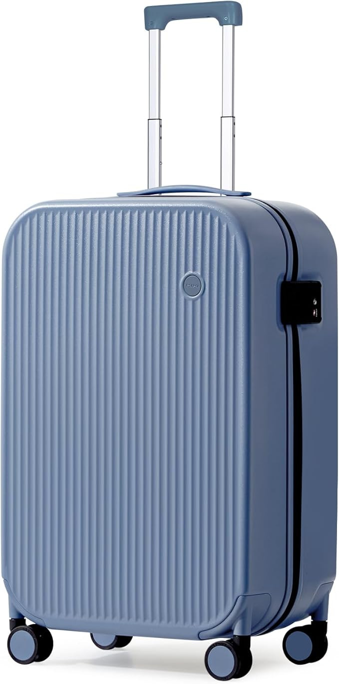 mixi Hardside PC Suitcase 20 Inch Carry On Luggage Spinner Wheels TSA with Cover, Sapphire Blue | Amazon (US)