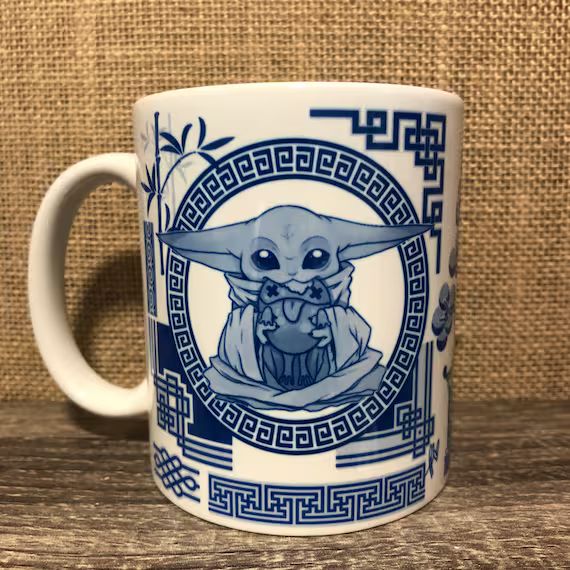 Space Child Blue Willow Inspired Mug 11oz Ceramic Coffee | Etsy | Etsy (US)