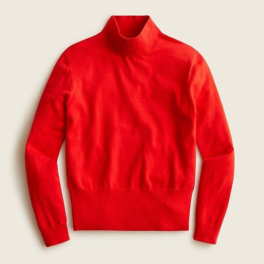 Mockneck silk-blend sweater with ribbed trim | J.Crew US